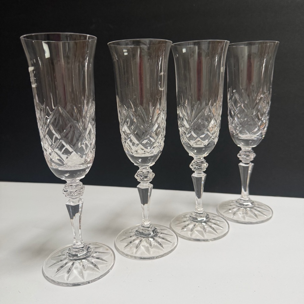 Galway Irish Crystal Champagne Flute Set of 4